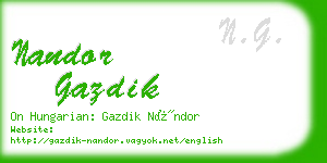 nandor gazdik business card